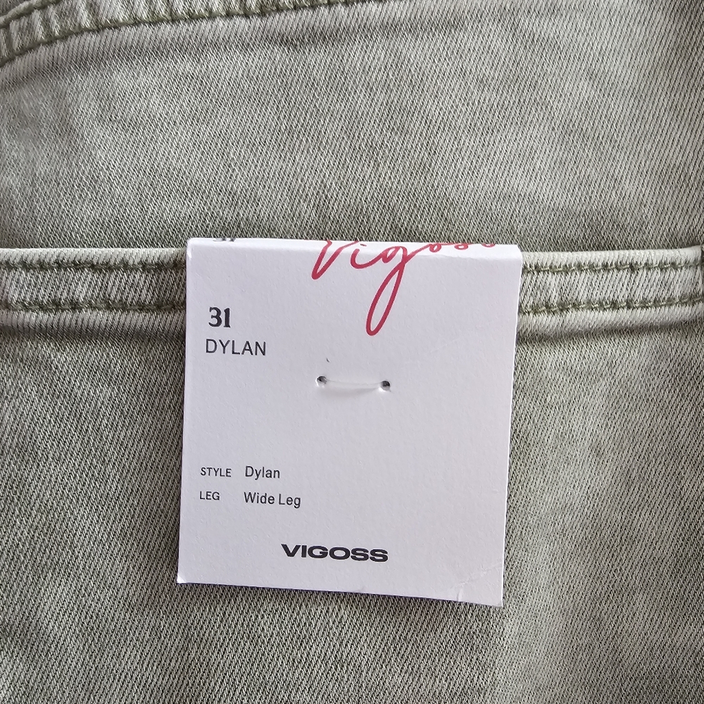 Vigoss Green Wide-Leg Denim Jeans Size 31 - Picture 4 of 8